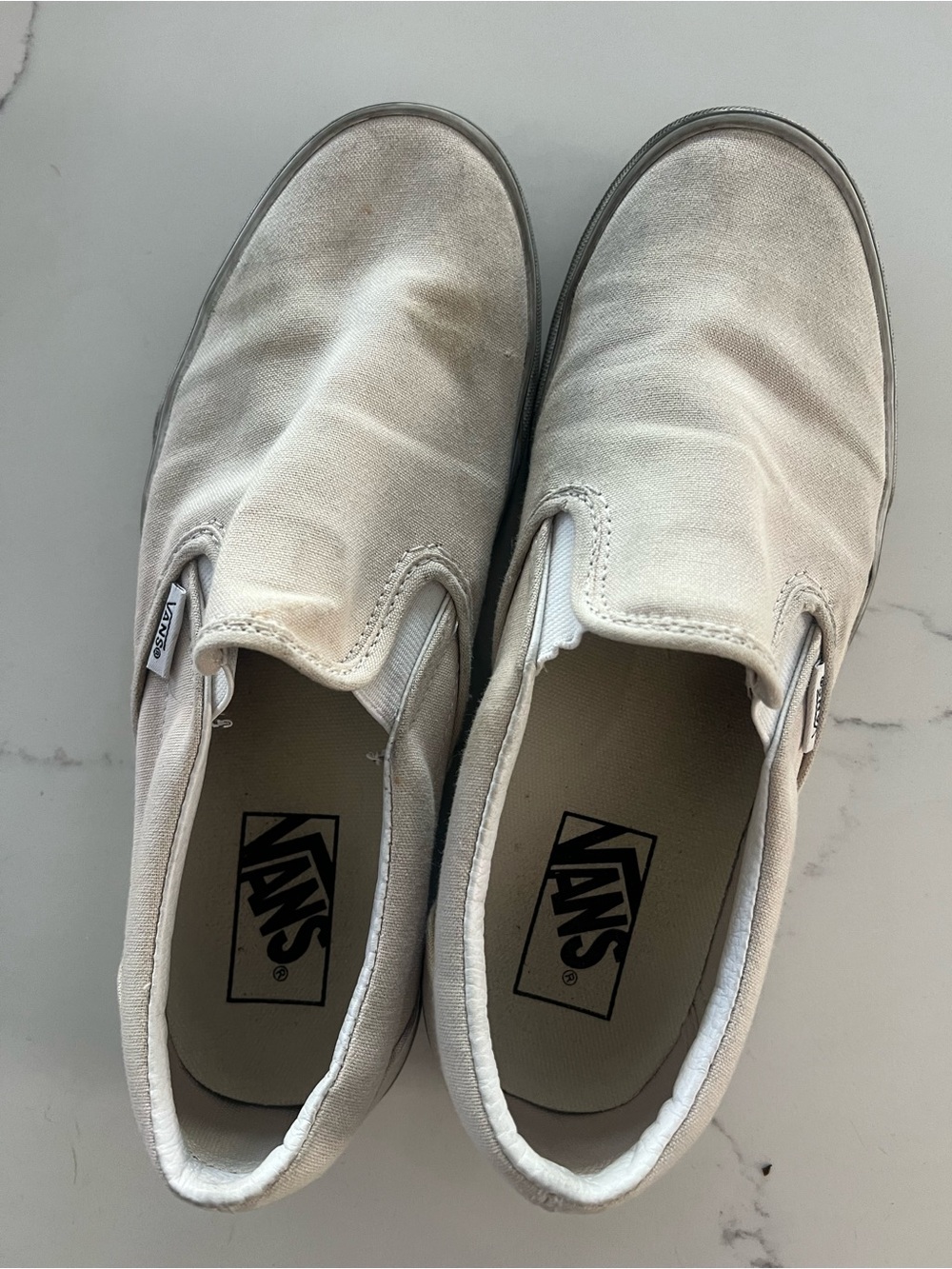 Vans Classic Slip-On Canvas Shoes - Cream